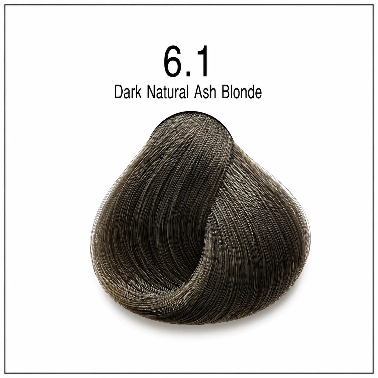 Hair color shade swatch 6.1 Dark Natural Ash Blonde, dark ash brown