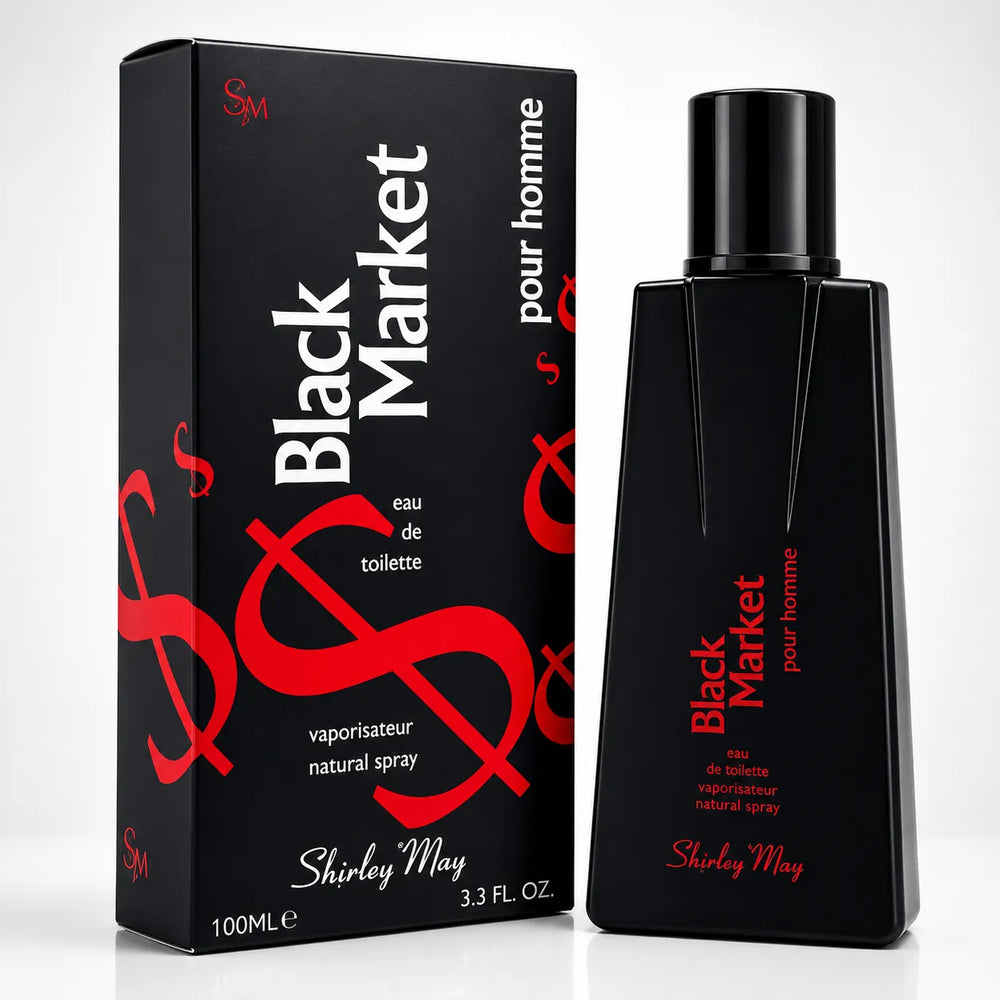 Men's perfume bottle and 100ml box with natural spray, black label design
