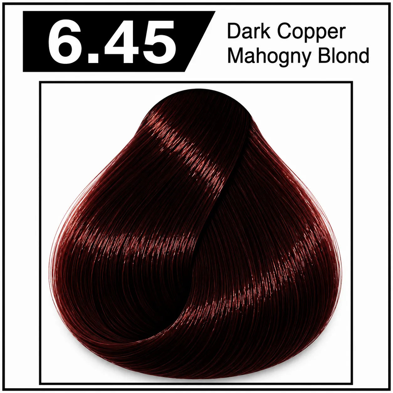 Hair color swatch card 6.45 Dark Copper Mahogny Blond