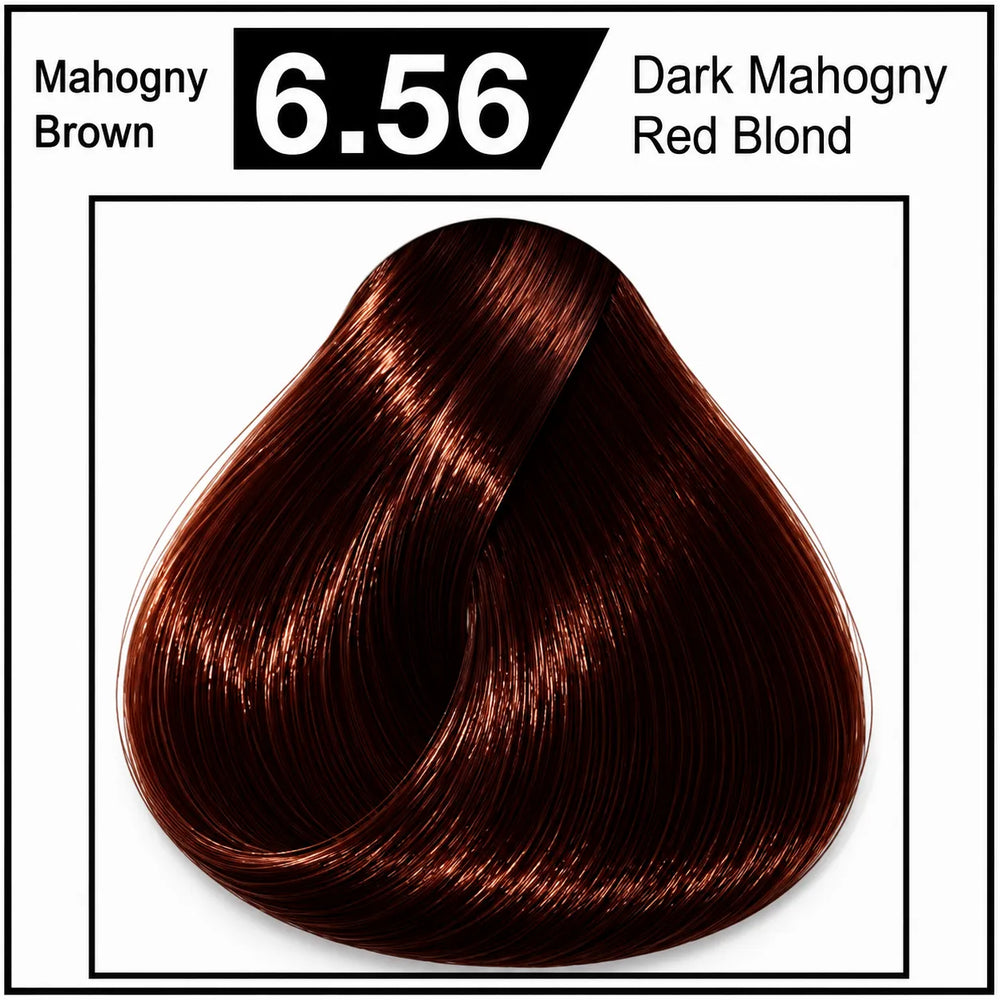 Hair color swatch card 6.66 Dark Mahogany Red Blond