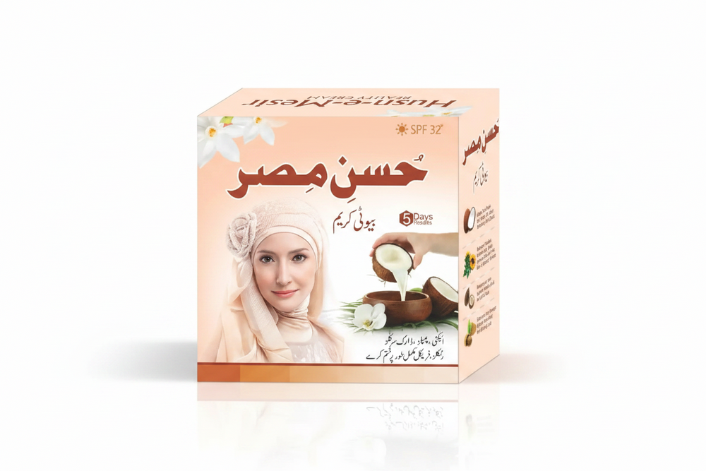 Husn E Mesir Beauty Cream product box, SPF 32