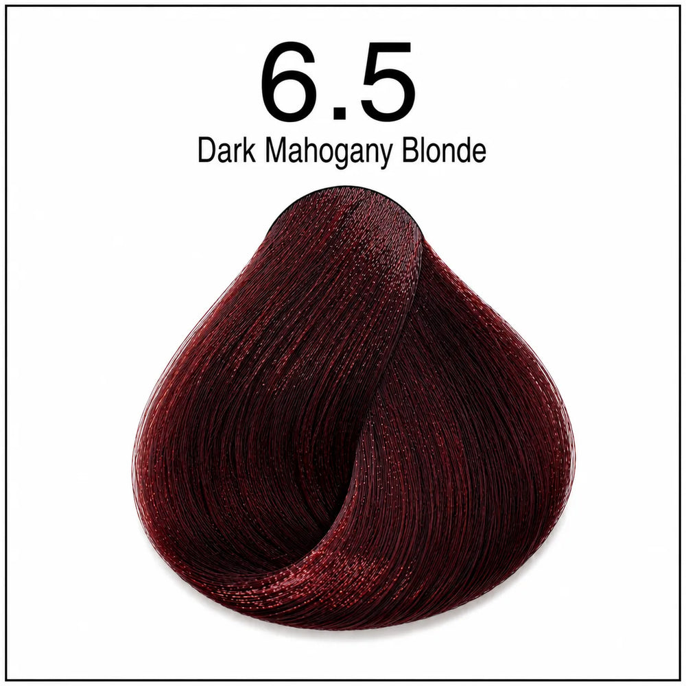 Hair dye shade 6.5 Dark Mahogany Blonde color swatch