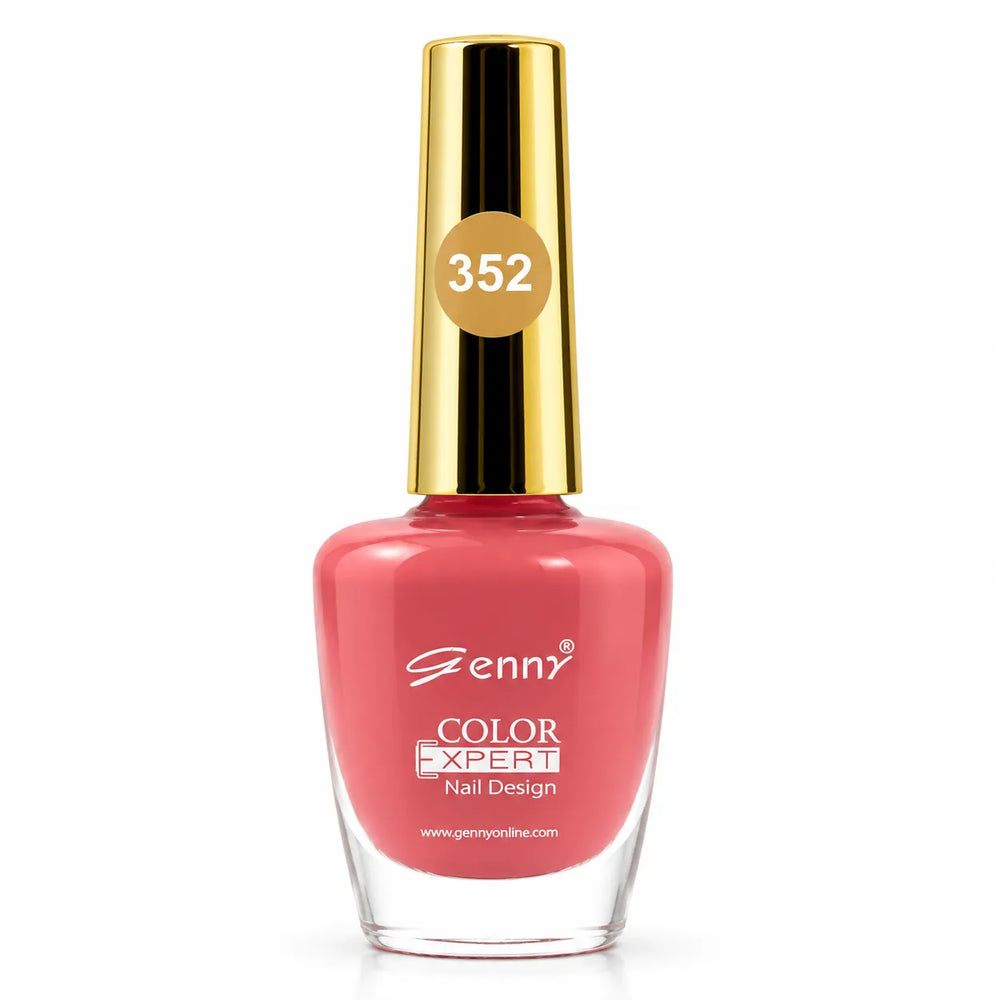 Genny Color Expert nail polish, shade 352, coral-pink bottle