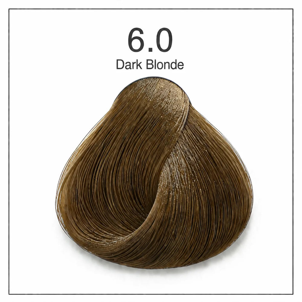 Hair dye color swatch 6.0 dark blonde