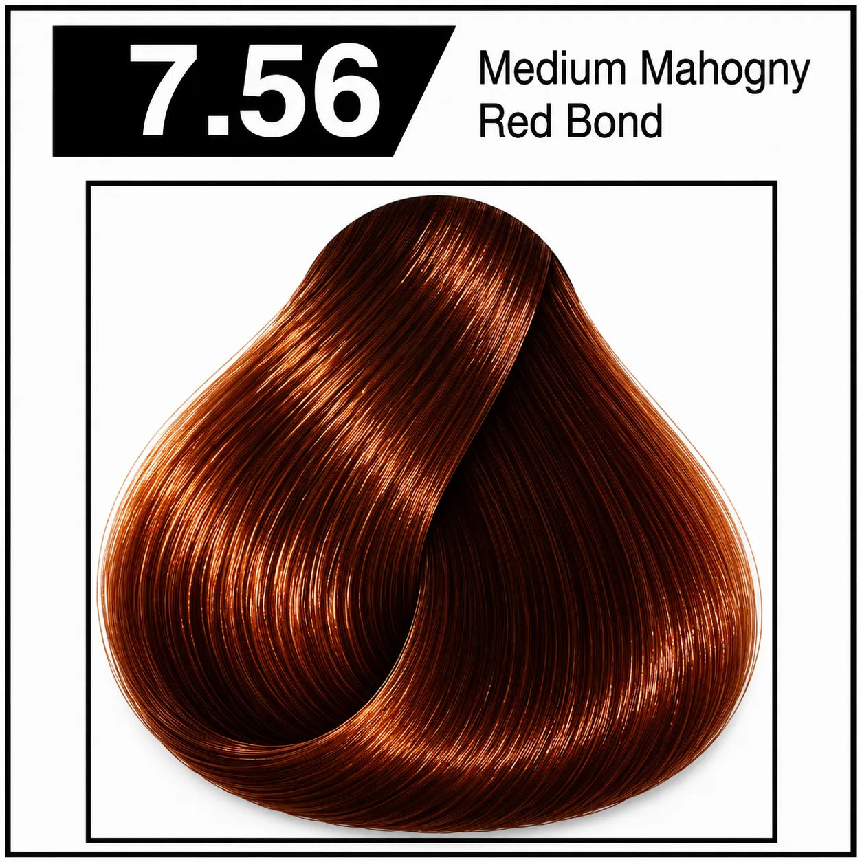 Hair color swatch card 7.56 Medium Mahogany Red Blond