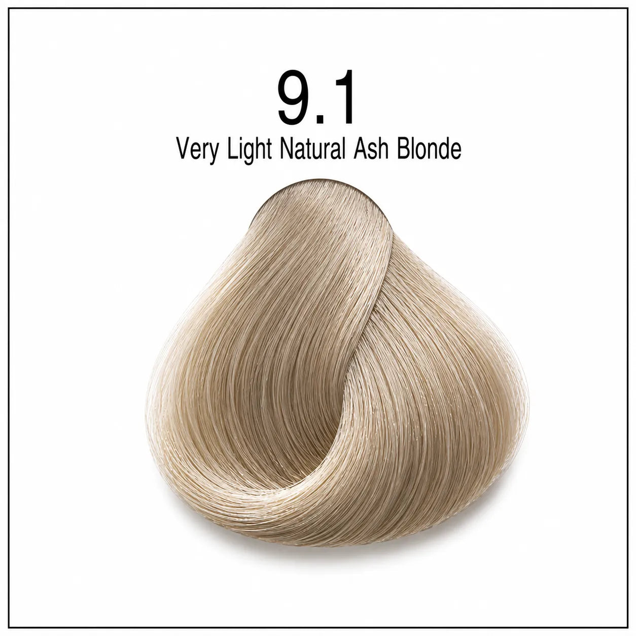 Hair color shade 9.1 very light natural ash blonde swatch