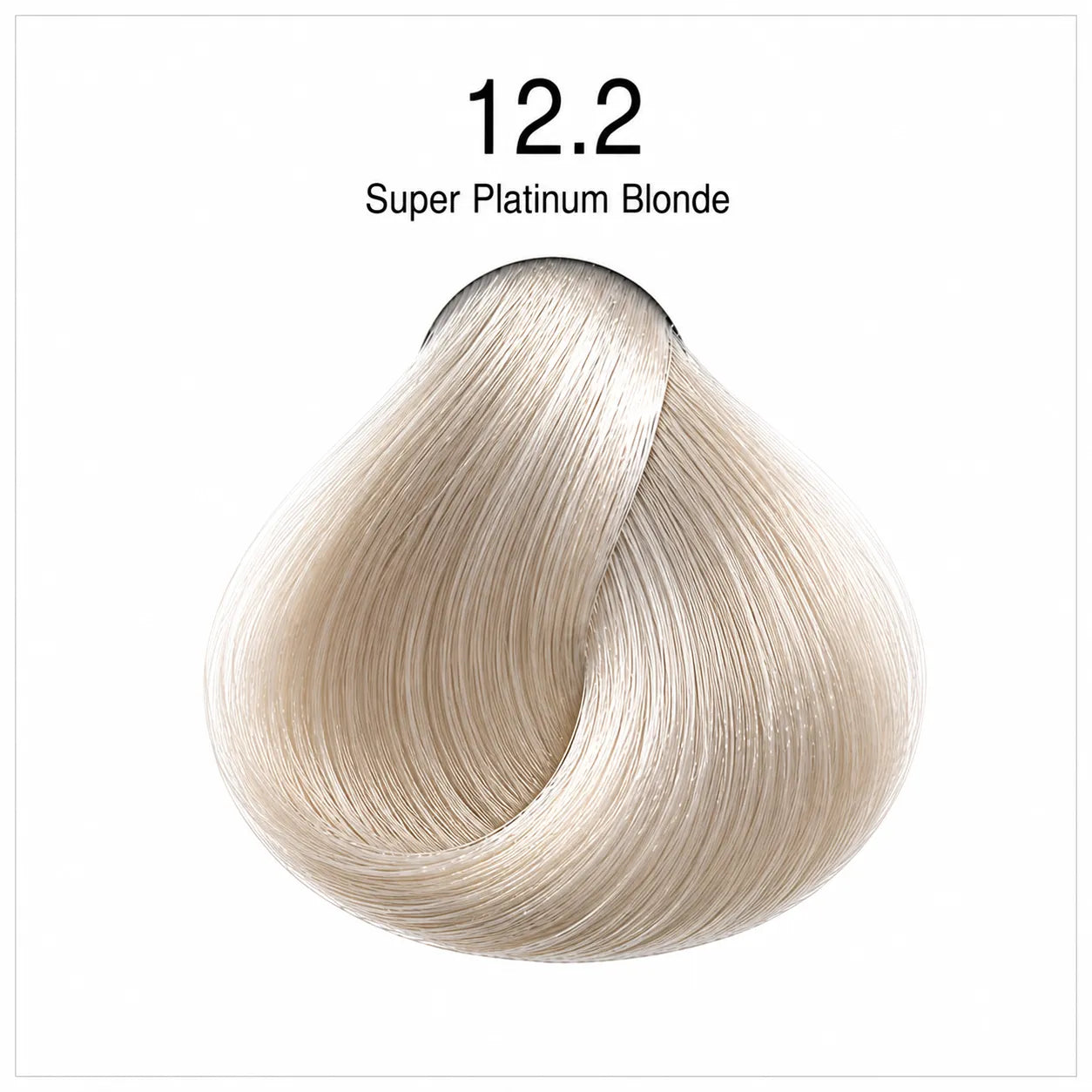 Hair color shade 12.2 super platinum blonde swatch