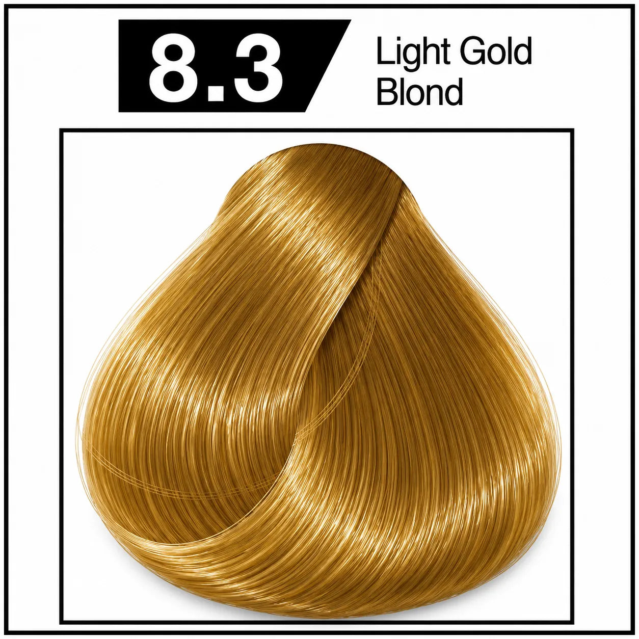 Hair color swatch card 8.3 Light Gold Blond
