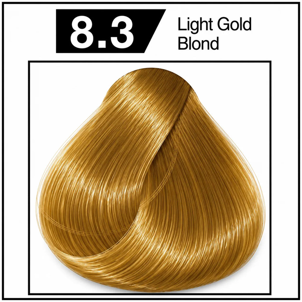 Hair color swatch card 8.3 Light Gold Blond