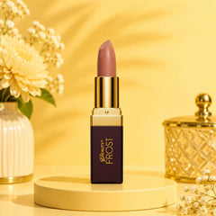 Beauty Frost lipstick in mauve-rose shade, gold cap and base