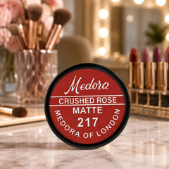 Matte lipstick tin in round case, Crushed Rose 217