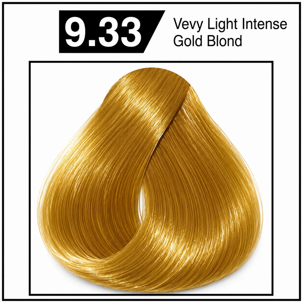 Hair color swatch card 9.33 Very Light Intense Gold Blond