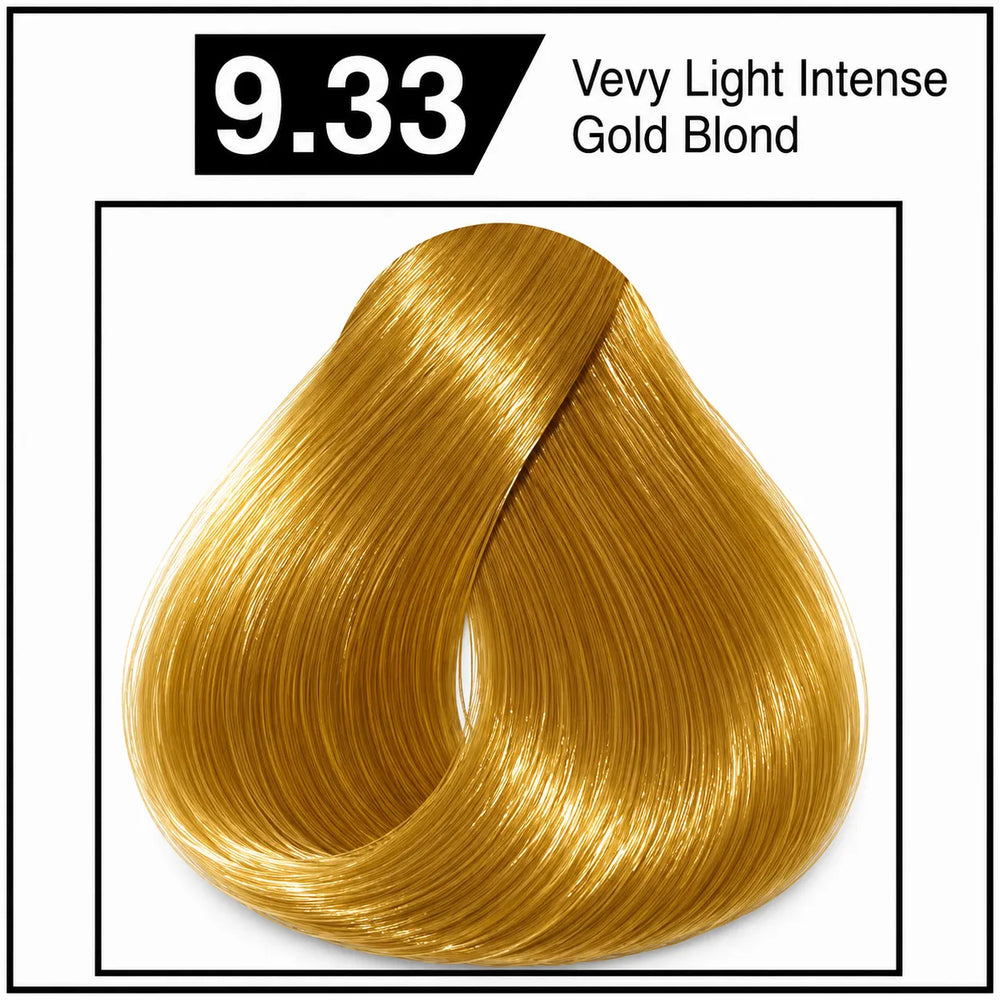 Hair color swatch card 9.33 Very Light Intense Gold Blond