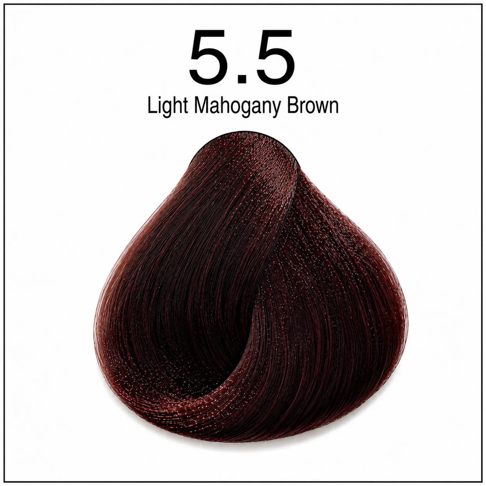 Hair dye color swatch 5.5 light mahogany brown
