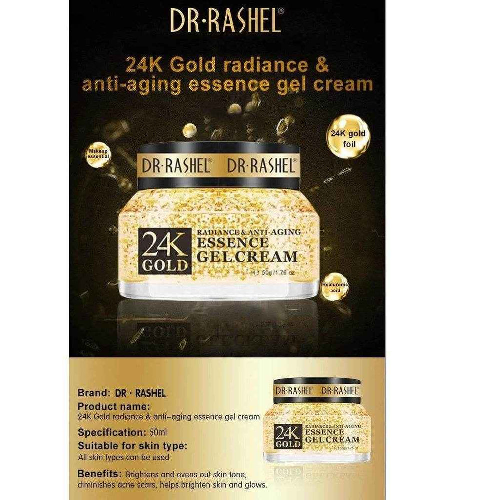 Dr Rashel 24k Gold Radiance & Anti Ageing Essence Gel Cream DRL-1481 50G - YehChez.pk
