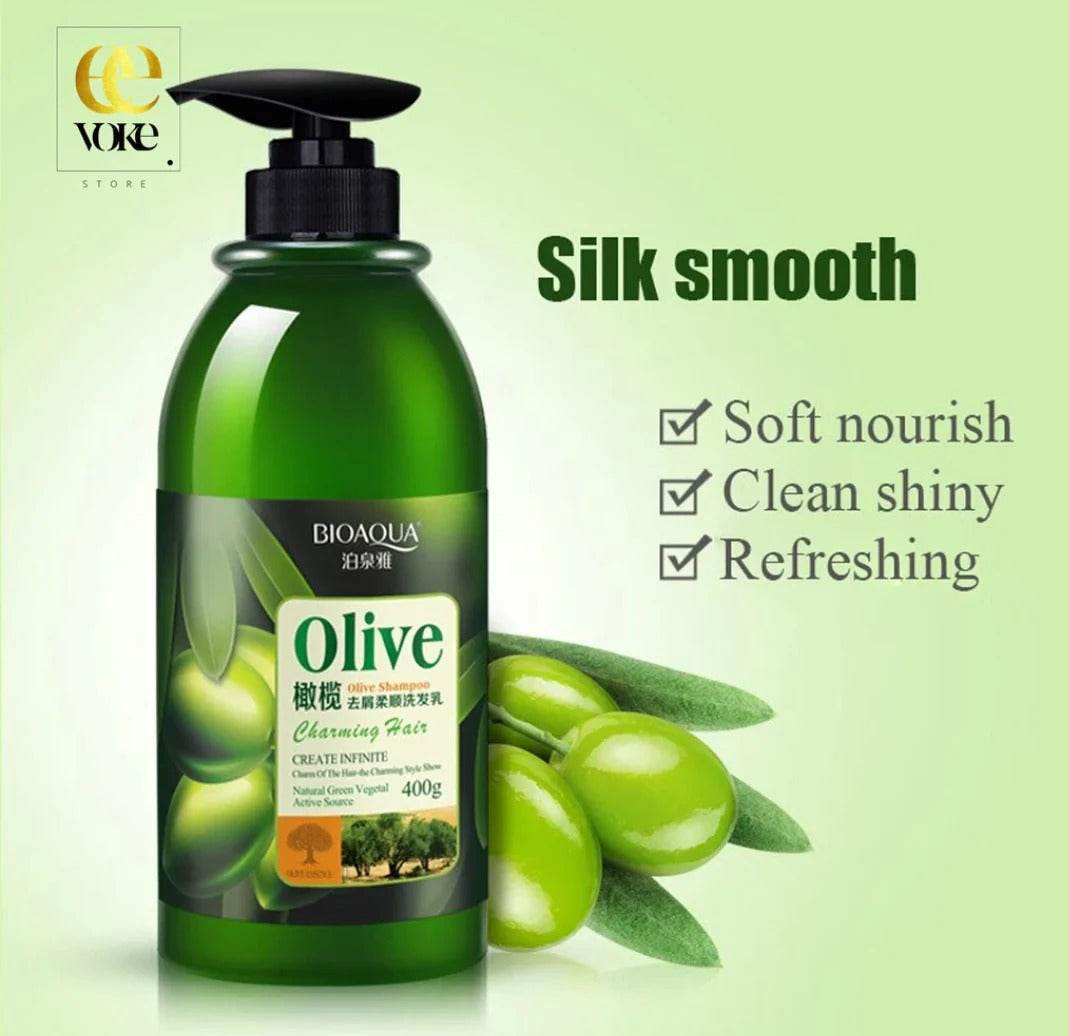 Bioaqua Natural Extraction Olive Anti Dandruff Silky Shampoo 400ml - YehChez.pk