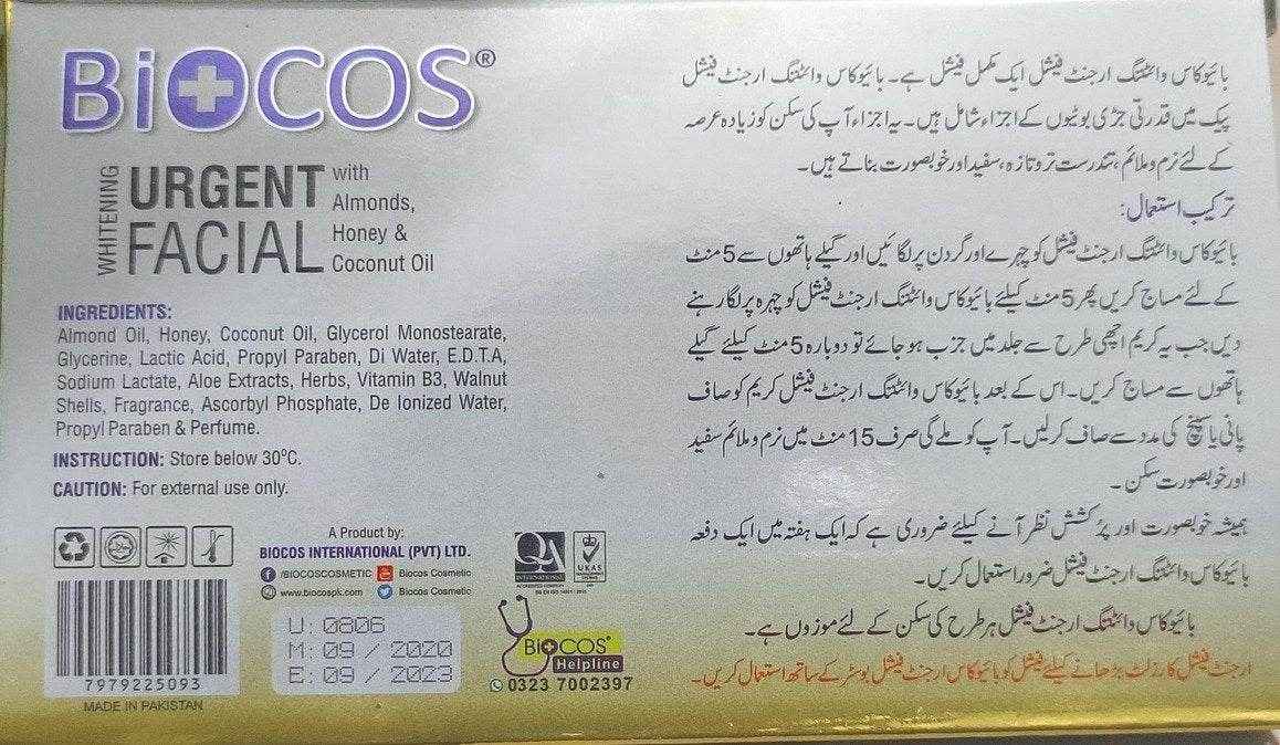 Biocos Urgent Whitening Facial - YehChez.pk