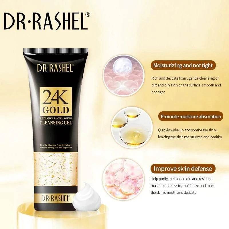 Dr Rashel 24K Gold Radiance & Anti-Aging Cleansing Gel 100ml DRL-1483 - YehChez.pk