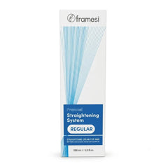 Framesi straightening cream REGULAR, 280 ml box with blue striped pattern