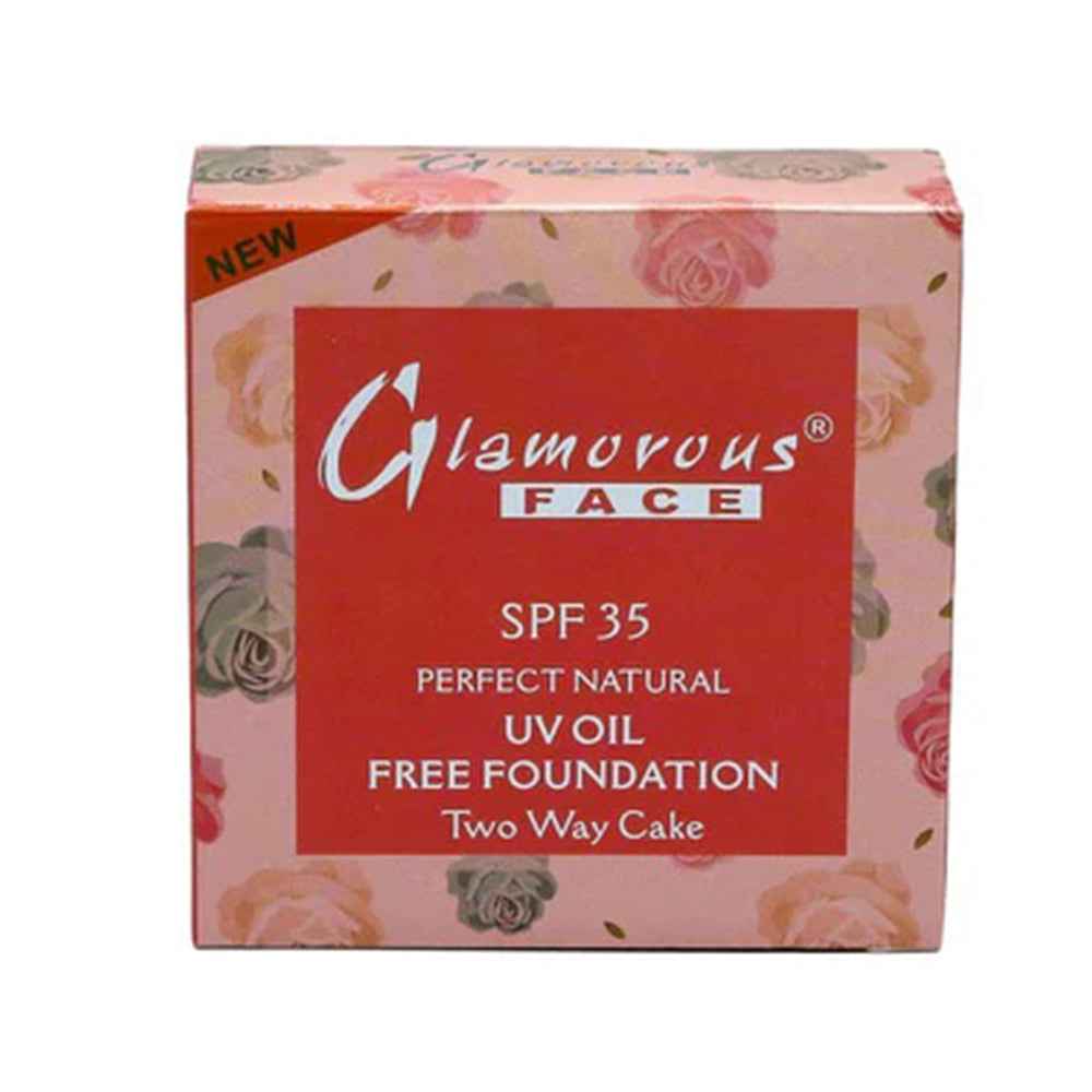 Face powder box labeled SPF 35, perfect natural UV oil, Two Way Cake