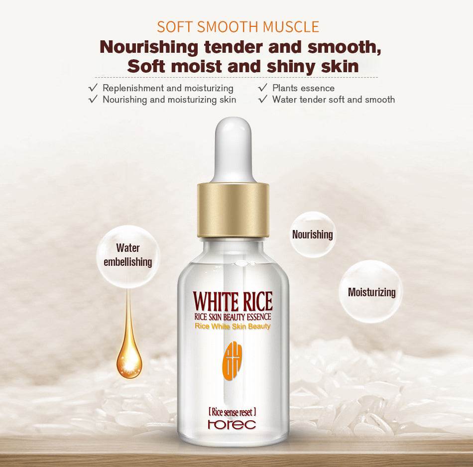 Rorec White Rice Serum For Anti Aging Anti Wrinkle Face Moisturizing Cream For Face Skin Care Treatment 15ml - YehChez.pk
