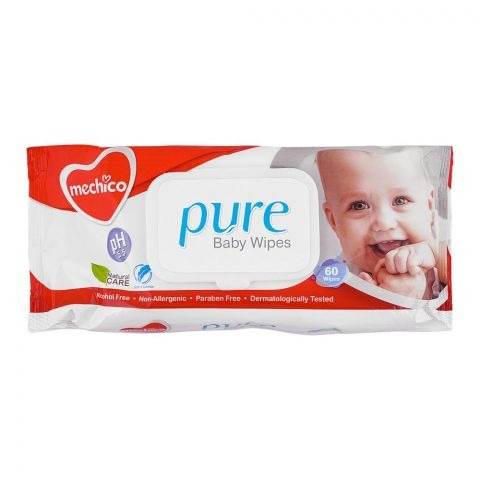Mechico Pure Baby Wipes (Pack of 60 Wipes) - YehChez.pk
