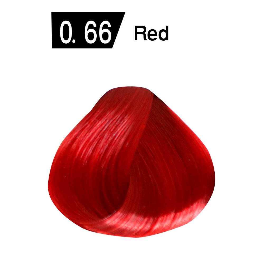 Red hair dye shade swatch labeled 0.66