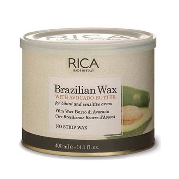 Brazilian wax with avocado butter tub, RICA Made in Italy, no strip wax