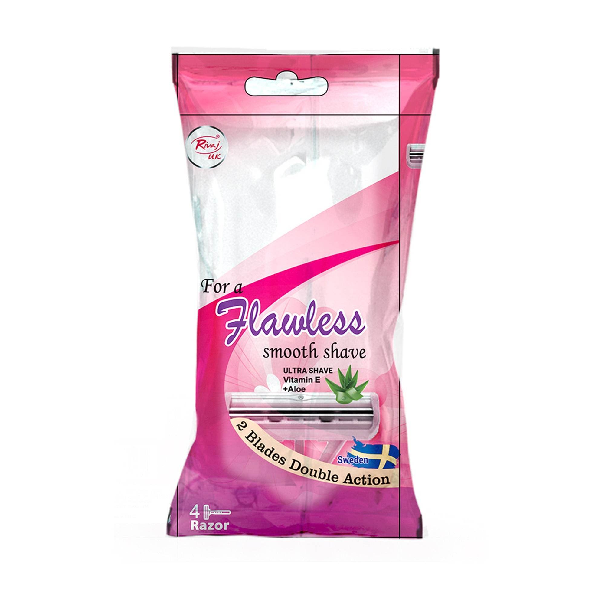 Rivaj Flawless Smooth Razor (Pack Of 4) - YehChez.pk