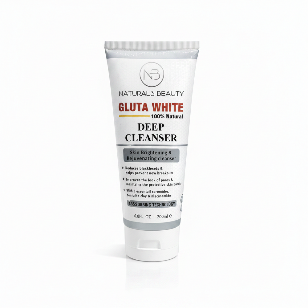 Gluta White deep cleanser tube, white cream cleanser, 200 ml