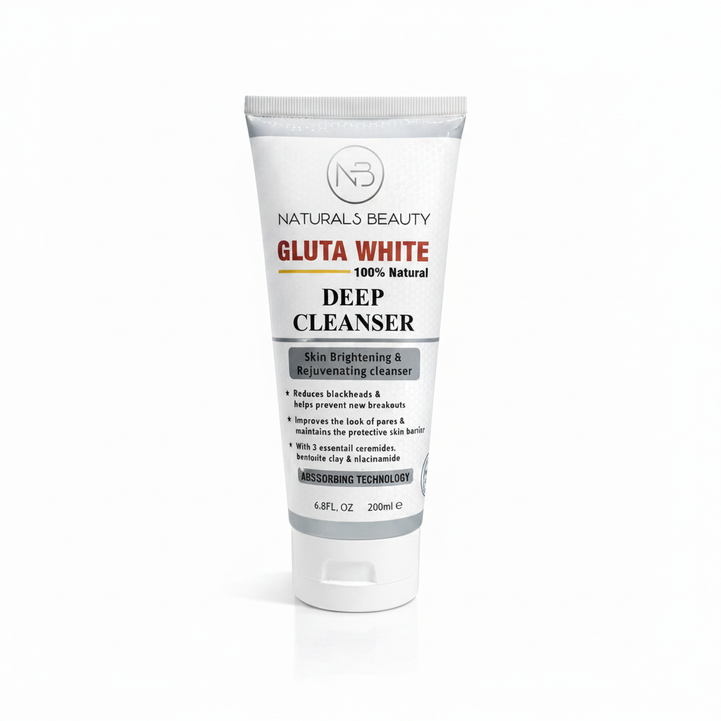 Gluta White deep cleanser tube, white cream cleanser, 200 ml