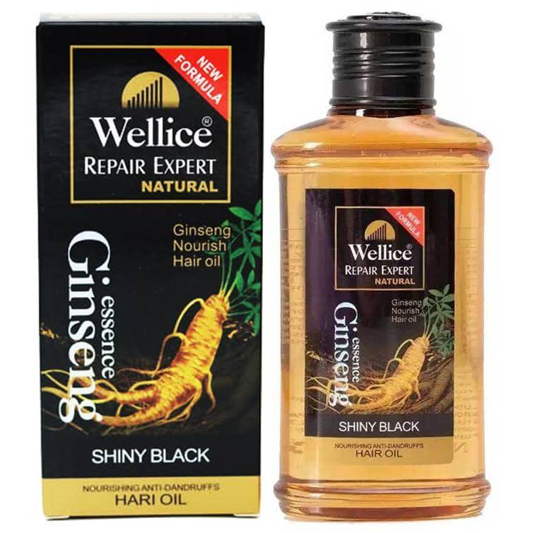 Wellice Ginseng Hair Oil For Repair Expert Shiny Black 150ml - YehChez.pk
