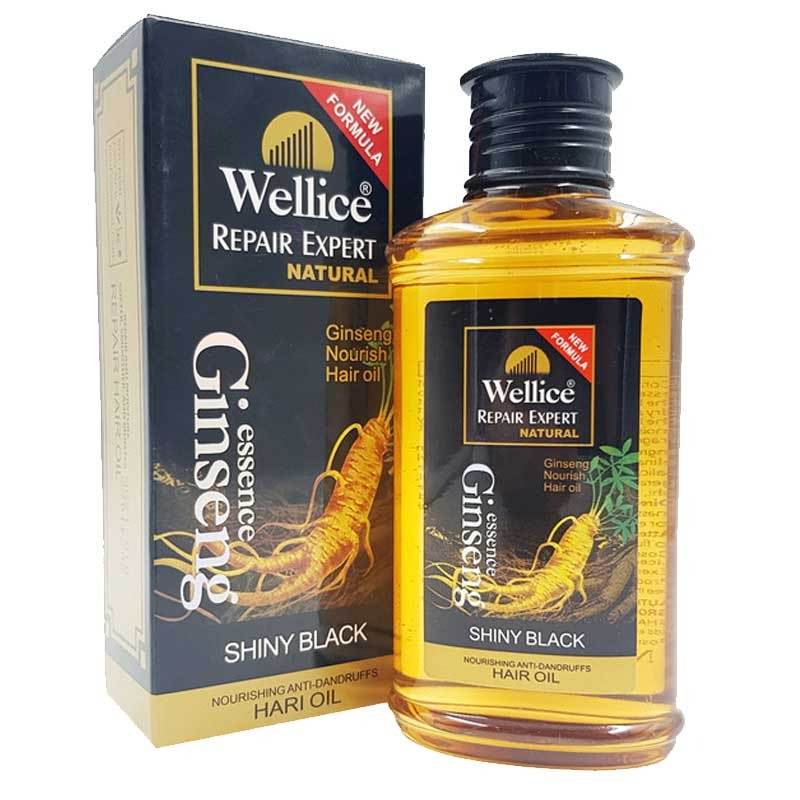 Wellice Ginseng Hair Oil For Repair Expert Shiny Black 150ml - YehChez.pk