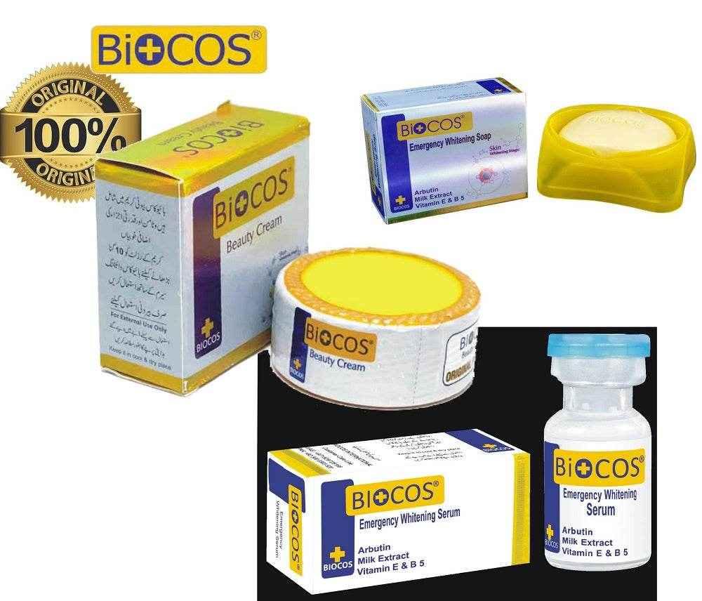 Pack Of 3 Biocos Cream,Soap and Serum - YehChez.pk