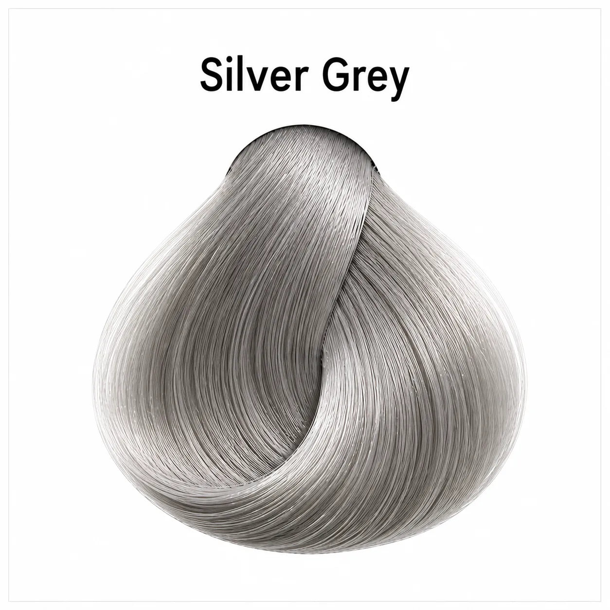 Hair color shade swatch Silver Grey, silver gray hair color