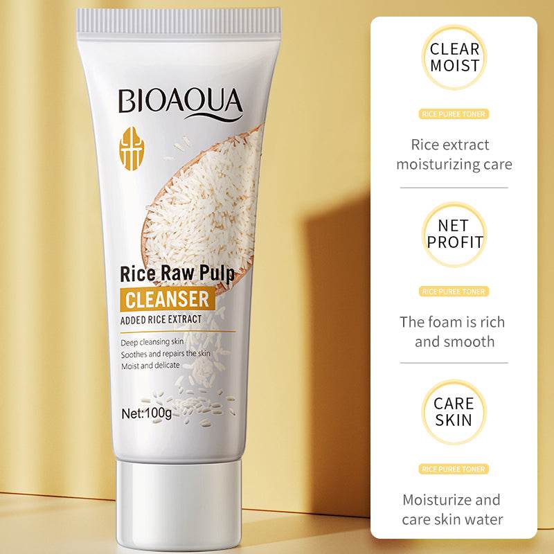 BIOAQUA Rice Raw Pulp Whitening Facial Cleanser 100gm - YehChez.pk