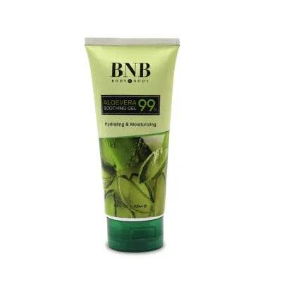 BNB aloe vera soothing gel tube, yellow-green body with aloe graphic