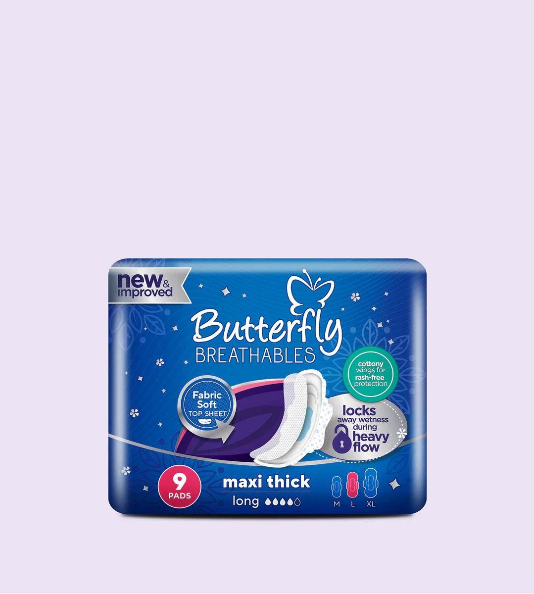 Butterfly 9 Pads Maxi Thick Long - YehChez.pk