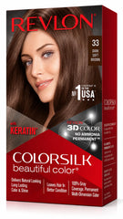 Revlon Colorsilk 33 dark soft brown permanent hair color with 3D color, no ammonia