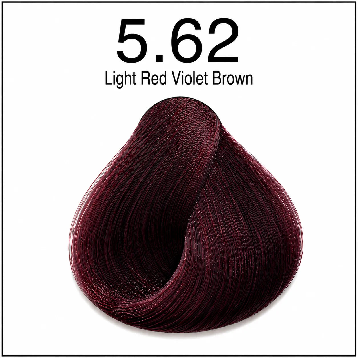 Hair dye color swatch 5.62 light red violet brown