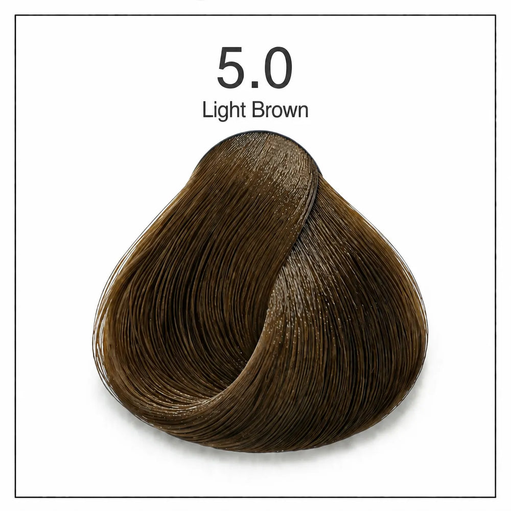 Hair color shade swatch 5.0 Light Brown