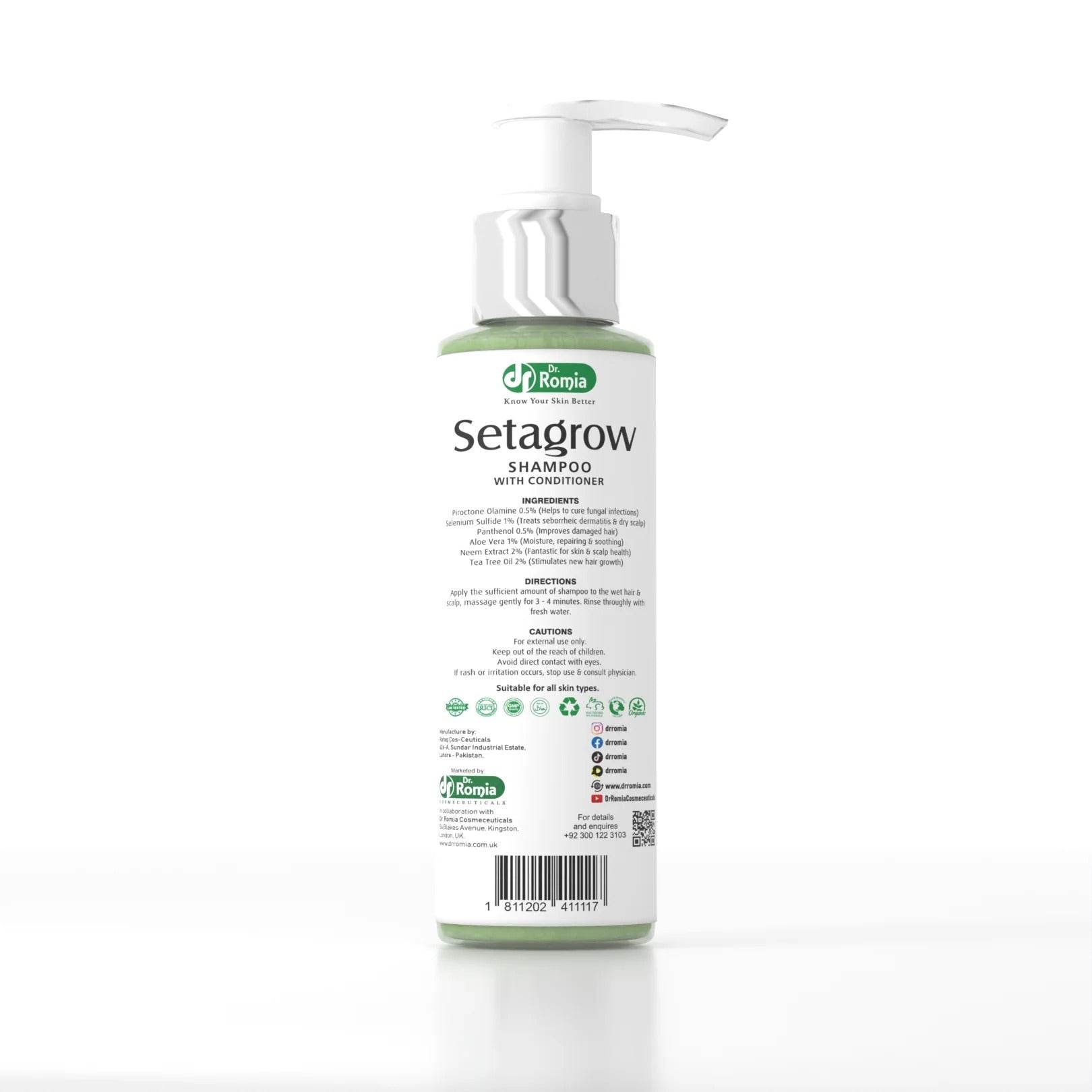 Dr Romia Setagrow Shampoo With Conditioner Bottle 150ml - YehChez.pk
