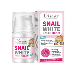 Disaar snail white face cream jar and pink box, 60ml