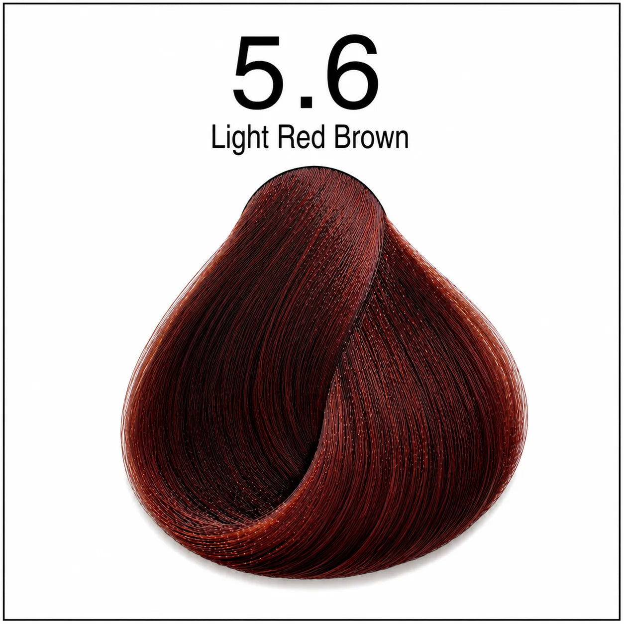 Hair dye color swatch 5.6 light red brown