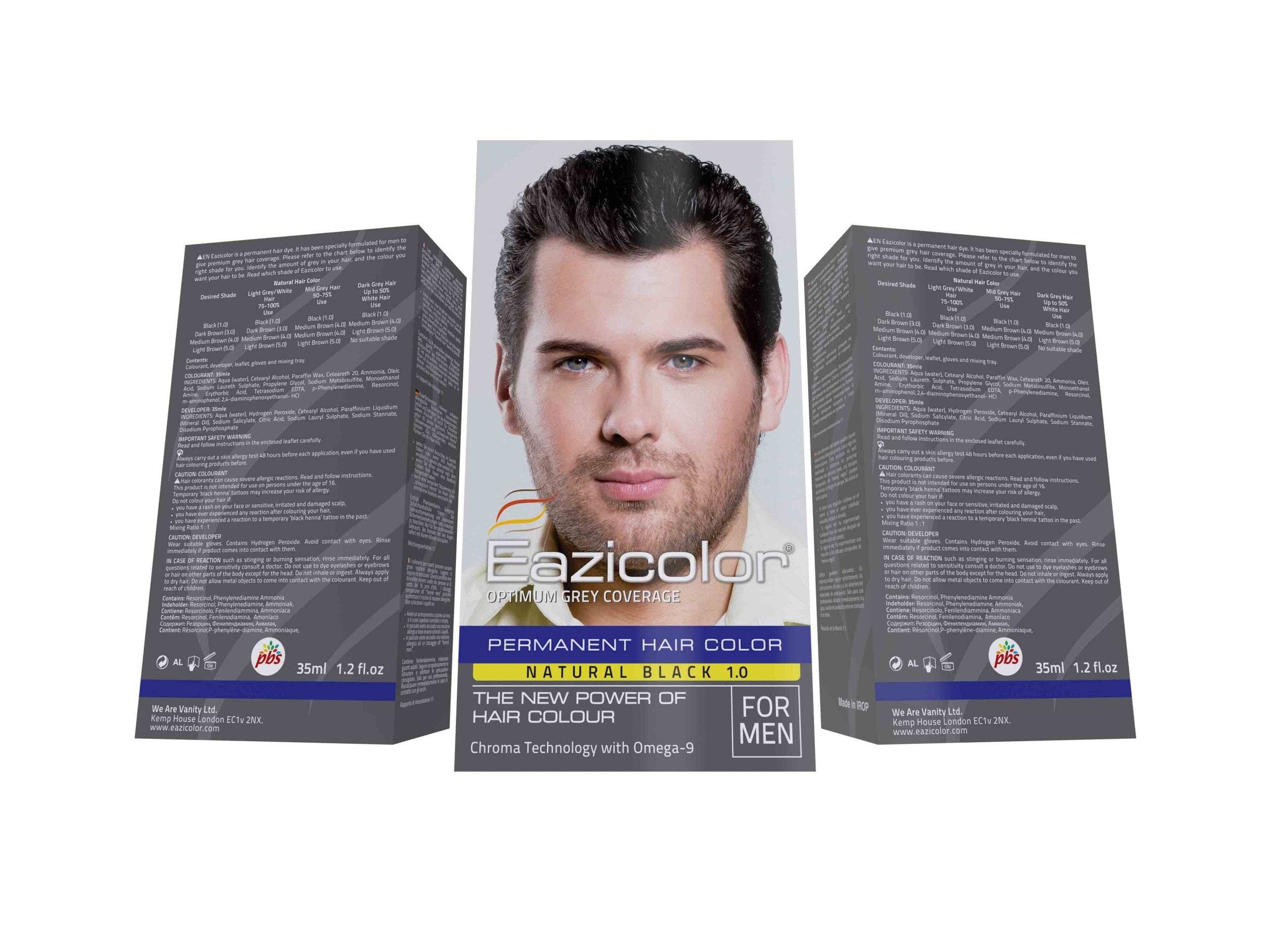 Eazicolor Men Natural Black 1.0 35ml - YehChez.pk