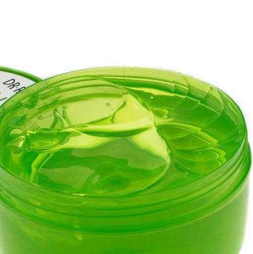 Dr Rashel Aloe Vera gel jar filled with glossy green gel