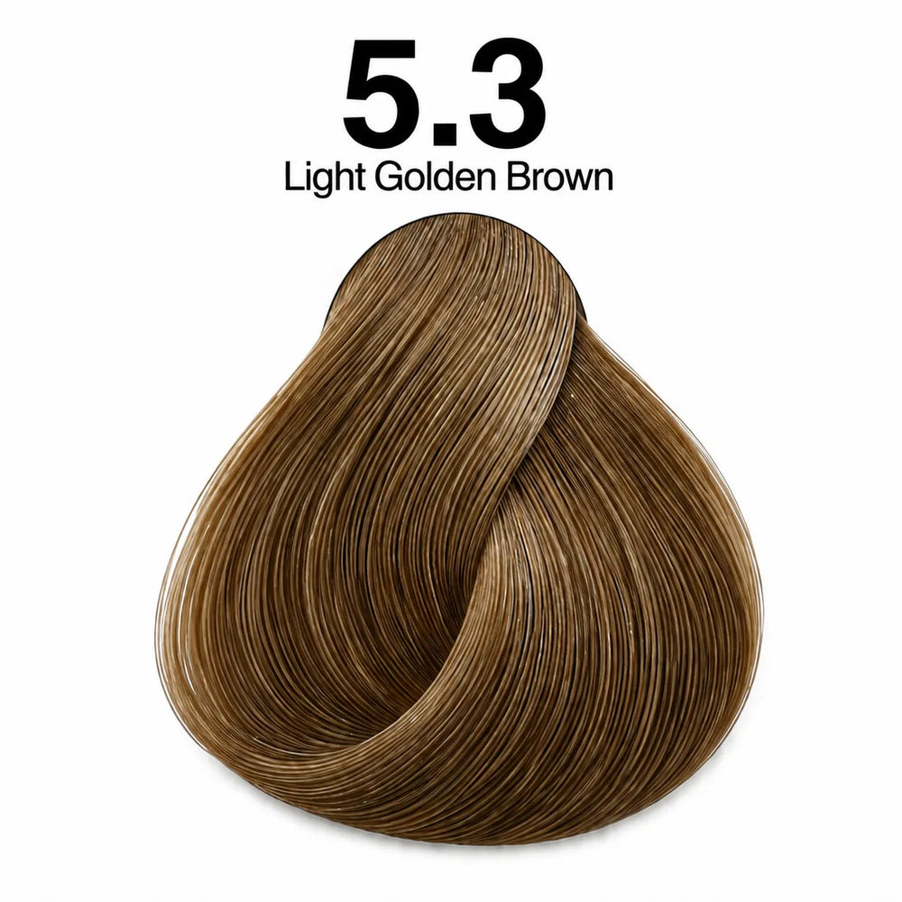 Hair dye shade 5.3 Light Golden Brown color swatch