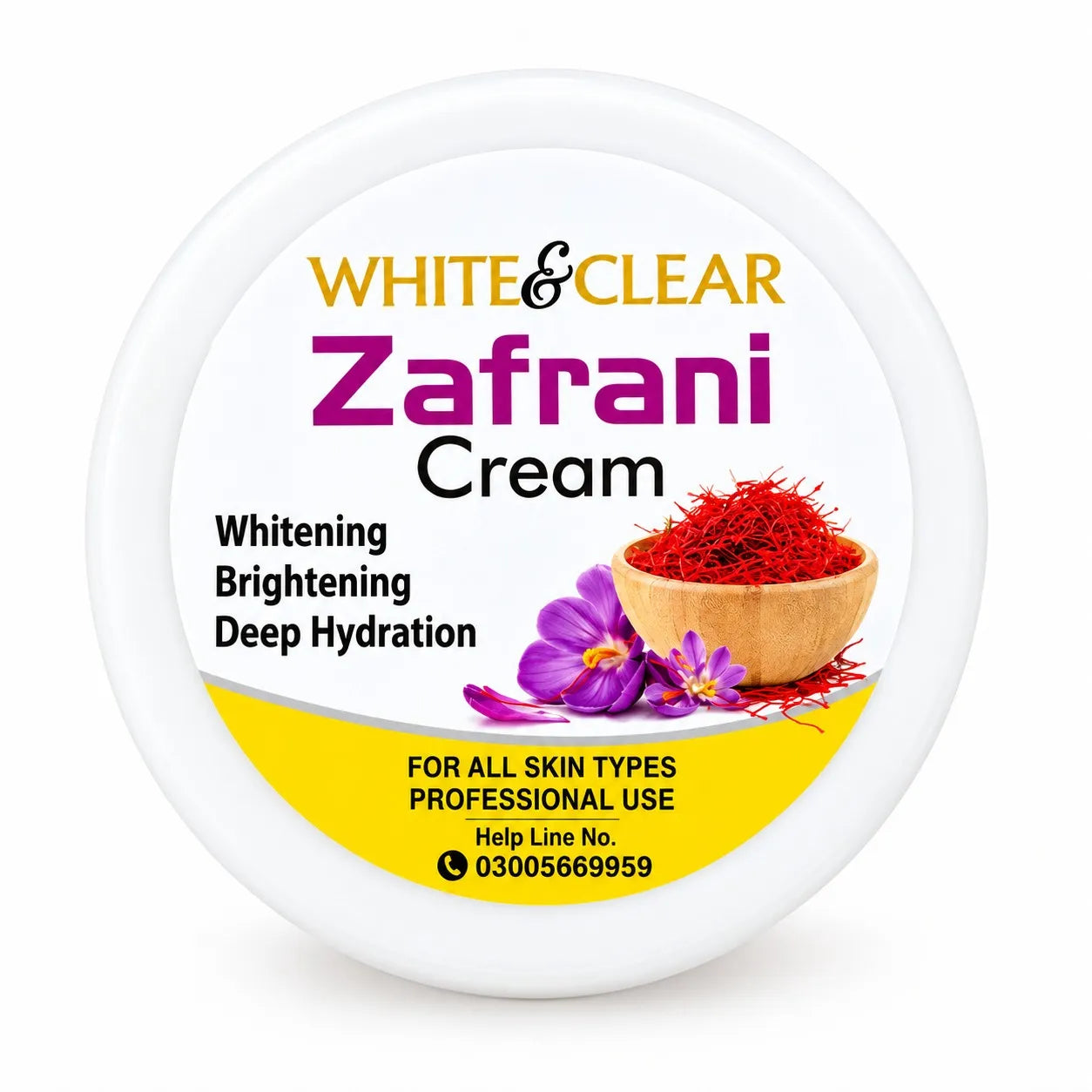 Zafrani Cream White & Clear Whitening Brightening Deep Hydration – 250g