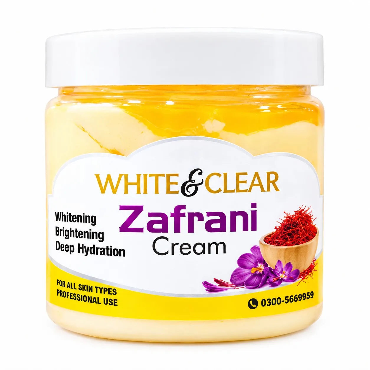 Zafrani Cream White & Clear Whitening Brightening Deep Hydration – 250g