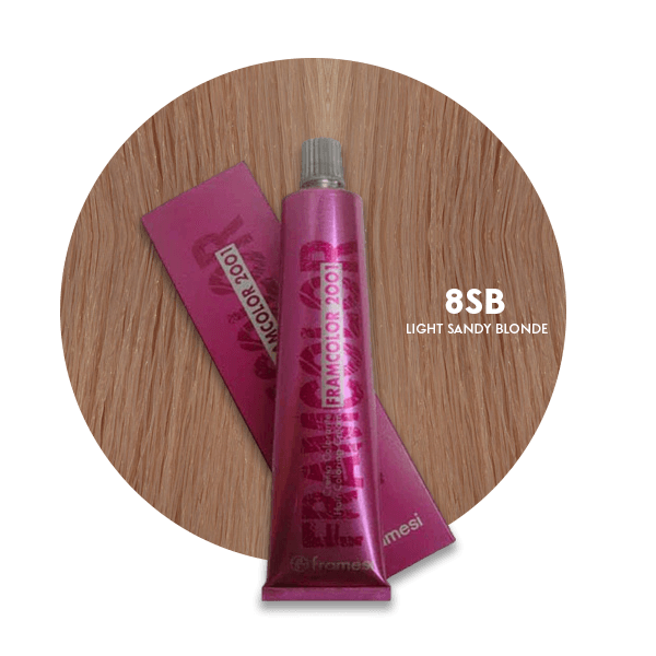 8SB Framesi hair color tube, Light Sandy Blonde, 60ml